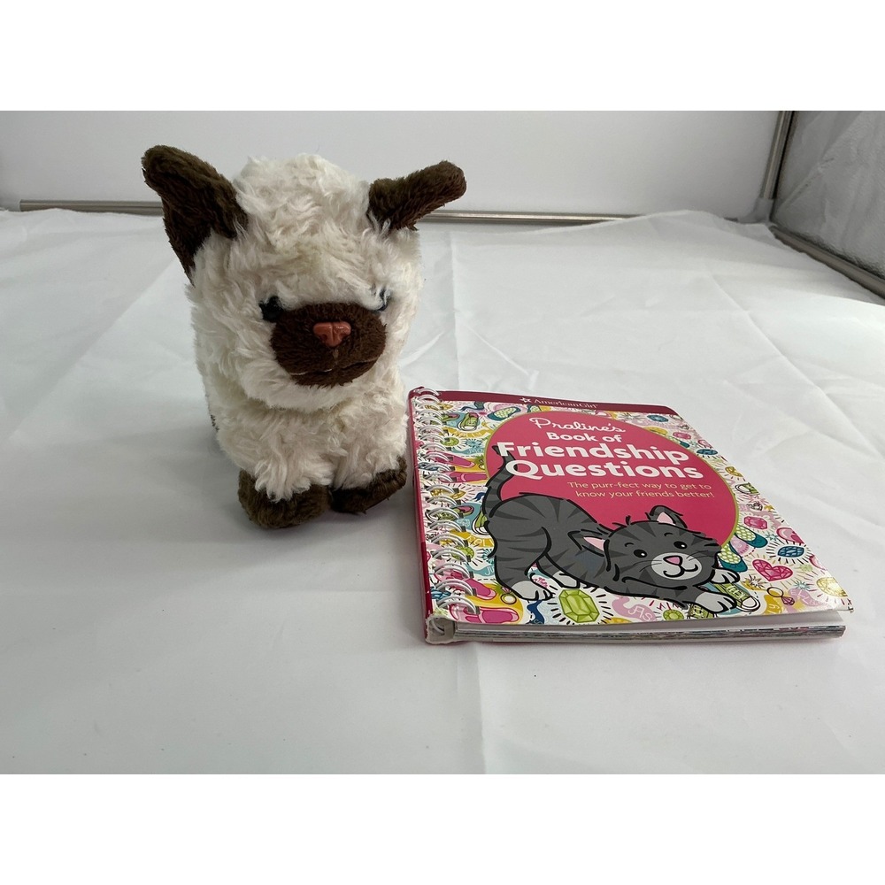 American Girl Praline Himalayan Kitten Plush and Friendship Questions Book Set